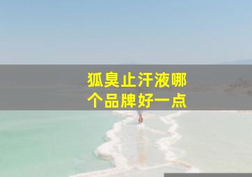 狐臭止汗液哪个品牌好一点