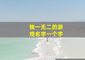 独一无二的游戏名字一个字