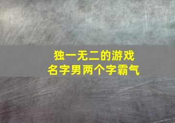 独一无二的游戏名字男两个字霸气