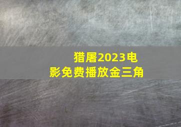 猎屠2023电影免费播放金三角