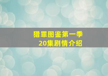 猎罪图鉴第一季20集剧情介绍