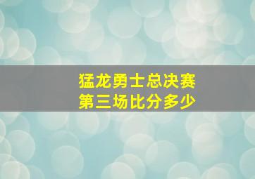 猛龙勇士总决赛第三场比分多少