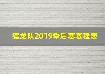 猛龙队2019季后赛赛程表