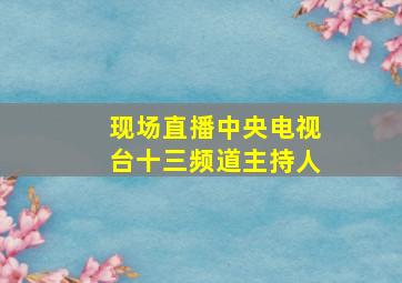 现场直播中央电视台十三频道主持人