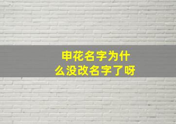 申花名字为什么没改名字了呀