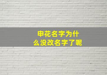 申花名字为什么没改名字了呢