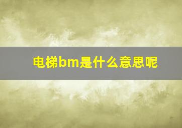 电梯bm是什么意思呢