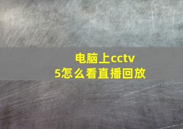 电脑上cctv5怎么看直播回放