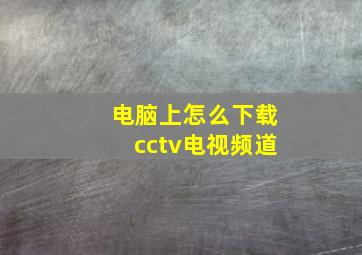 电脑上怎么下载cctv电视频道