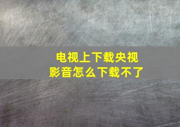 电视上下载央视影音怎么下载不了