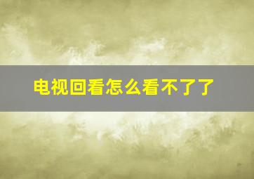 电视回看怎么看不了了