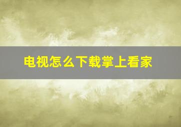 电视怎么下载掌上看家