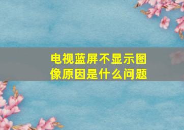 电视蓝屏不显示图像原因是什么问题