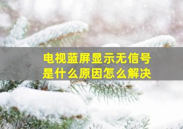 电视蓝屏显示无信号是什么原因怎么解决