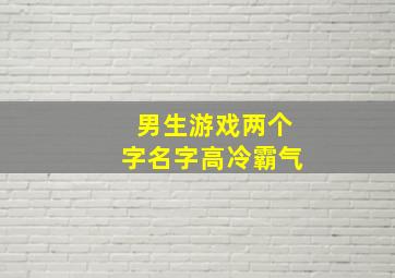 男生游戏两个字名字高冷霸气