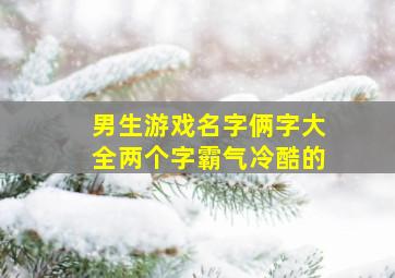 男生游戏名字俩字大全两个字霸气冷酷的