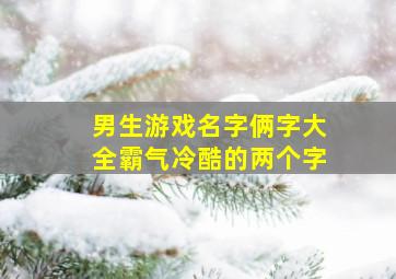 男生游戏名字俩字大全霸气冷酷的两个字