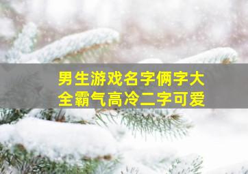 男生游戏名字俩字大全霸气高冷二字可爱