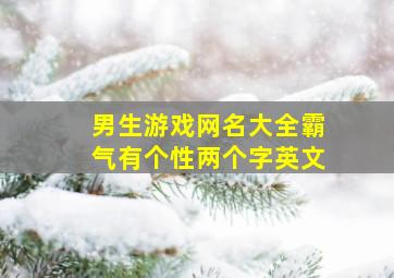 男生游戏网名大全霸气有个性两个字英文