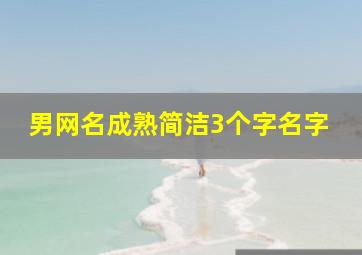 男网名成熟简洁3个字名字