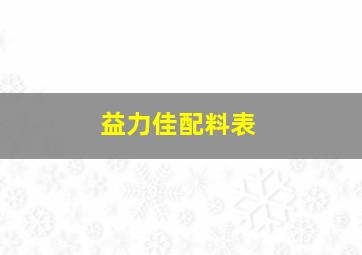 益力佳配料表