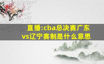 直播:cba总决赛广东vs辽宁赛制是什么意思