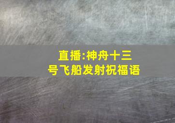 直播:神舟十三号飞船发射祝福语