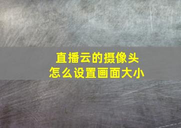 直播云的摄像头怎么设置画面大小