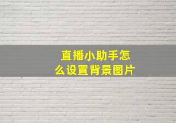 直播小助手怎么设置背景图片