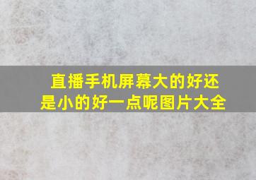 直播手机屏幕大的好还是小的好一点呢图片大全