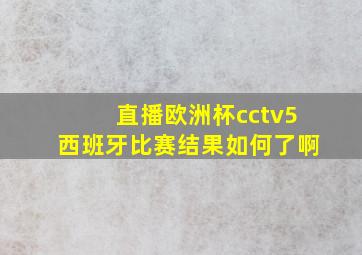 直播欧洲杯cctv5西班牙比赛结果如何了啊