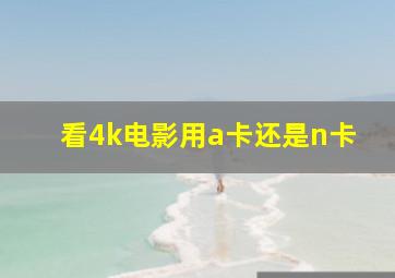 看4k电影用a卡还是n卡