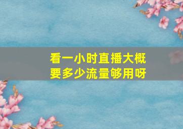 看一小时直播大概要多少流量够用呀