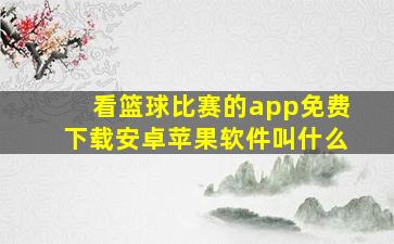 看篮球比赛的app免费下载安卓苹果软件叫什么