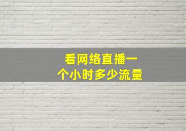 看网络直播一个小时多少流量