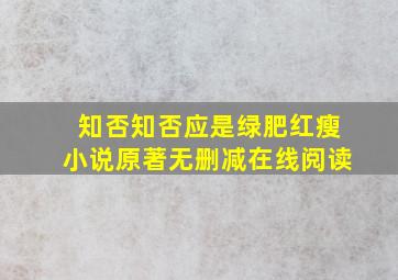 知否知否应是绿肥红瘦小说原著无删减在线阅读