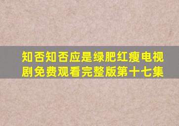 知否知否应是绿肥红瘦电视剧免费观看完整版第十七集