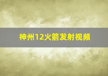 神州12火箭发射视频