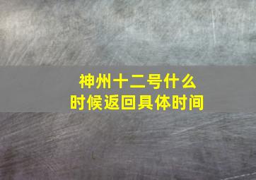 神州十二号什么时候返回具体时间