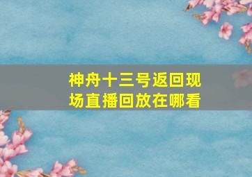 神舟十三号返回现场直播回放在哪看