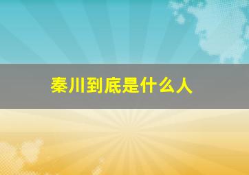 秦川到底是什么人