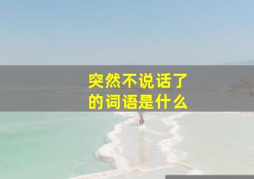 突然不说话了的词语是什么