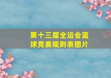 第十三届全运会篮球竞赛规则表图片