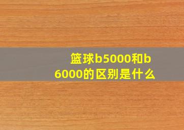 篮球b5000和b6000的区别是什么