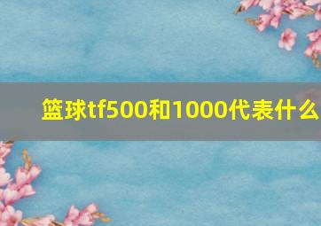 篮球tf500和1000代表什么