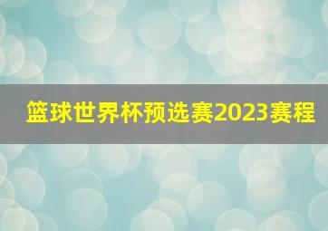 篮球世界杯预选赛2023赛程