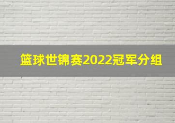 篮球世锦赛2022冠军分组