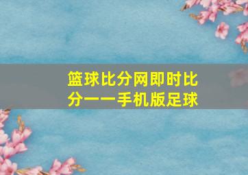 篮球比分网即时比分一一手机版足球