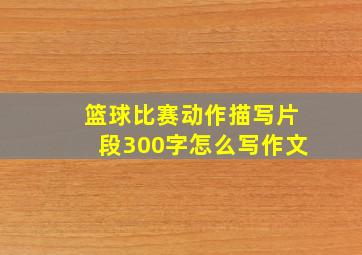 篮球比赛动作描写片段300字怎么写作文