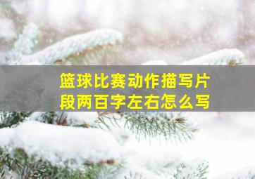 篮球比赛动作描写片段两百字左右怎么写